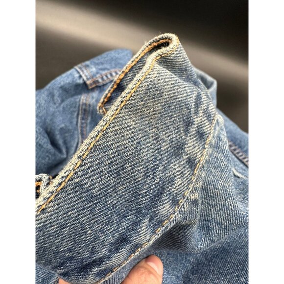 Vintage Lee Denim Jacket Blue Jean Large Trucker Cowboy1990s Retro Western - Picture 9 of 10